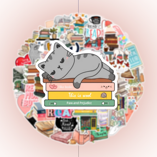"The Wisdom of Cats is Infinitely Superior" Bookworm Sticker Packs