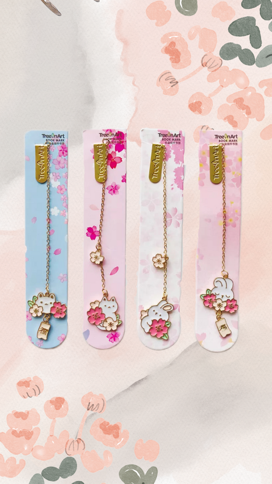 Sakura Bunny & Kitty Metal Bookmarks