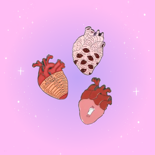 "It Is Only With the Heart That One Can See Rightly" Anatomically Correct Heart Enamel Pin Collection (ver. 1)